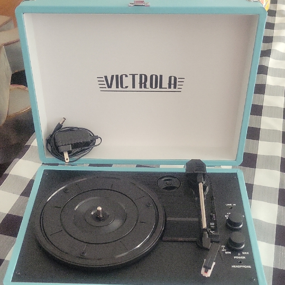 Victrola Turquoise Record Player